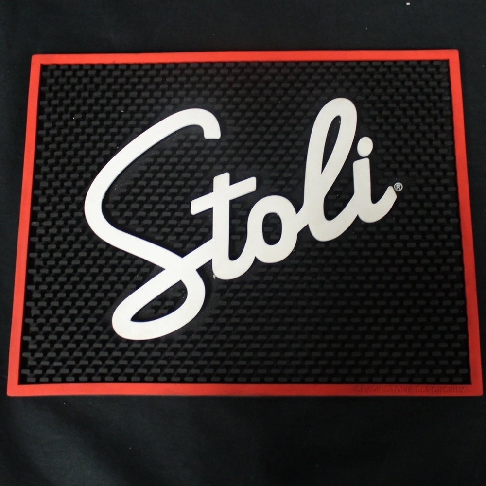 Vintage Stoli Stolichnaya Russian Vodka Rubber Bar Pour Mat